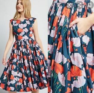 Fabulous fit and flare floral dress.